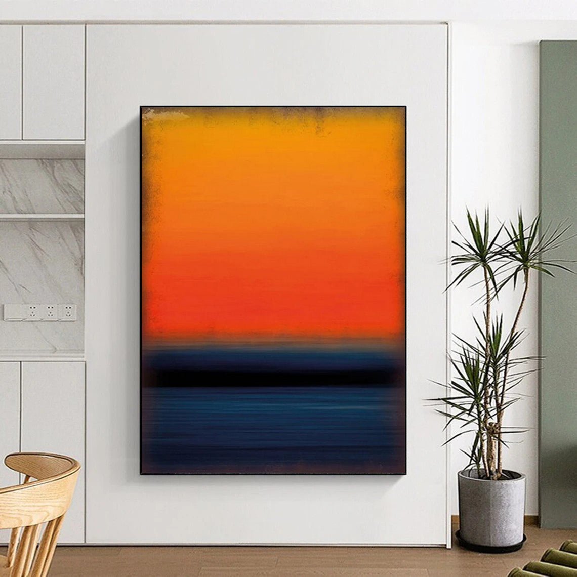 “Orange - Red Horizon” - Minimalist, Sunset - Inspired Painting On Canvas PT1601
