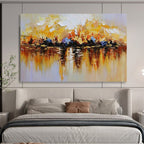 “Vibrant Lake Reflection” - Colorful Impressionistic Painting On Canvas PT1559