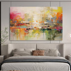 “Color - Burst Cityscape” - Vivid - Abstract Painting On Canvas PT1536