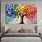 “Colorful Tree of Life” - Impasto Oil Painting On Canvas DKS798