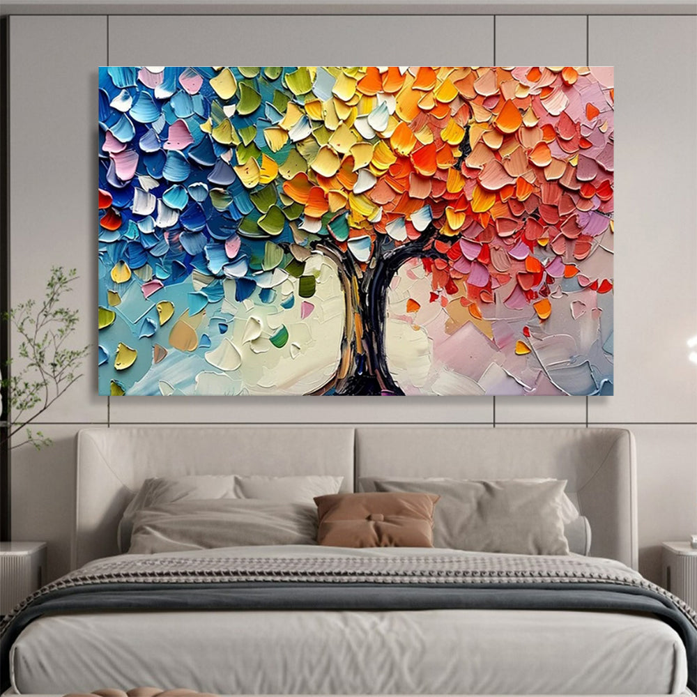 “Colorful Tree of Life” - Impasto Oil Painting On Canvas DKS798