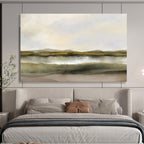 Muted Landscape with Yellow Accents - Subtle Landscape Painting On Canvas DKS356