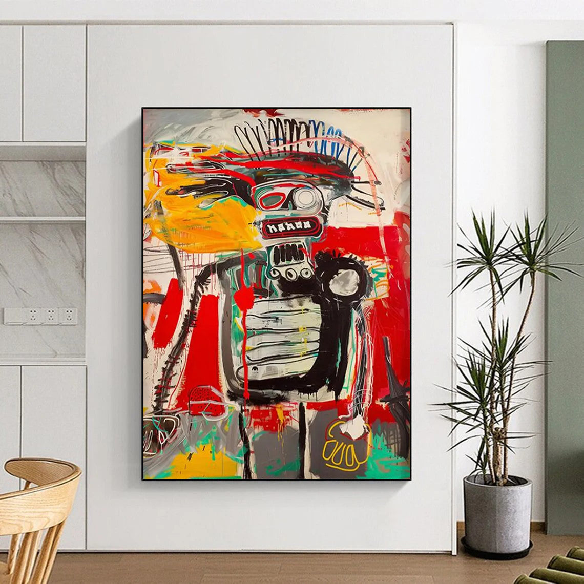 Graffiti - Style Robot Painting On Canvas DS094