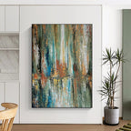 “Colorful Forest Reflection Abstract” - Nature - Inspired Abstract Painting On Canvas PS0034