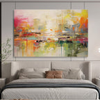 Vibrant Abstract Cityscape Modern Abstract Painting On Canvas DKS123