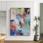 “Pastel Abstract Fusion” - Abstract, Soft - Colored Painting On Canvas PT1579