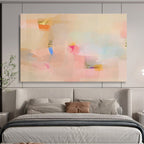 Pastel Color Block Abstract Painting On Canvas DKS033
