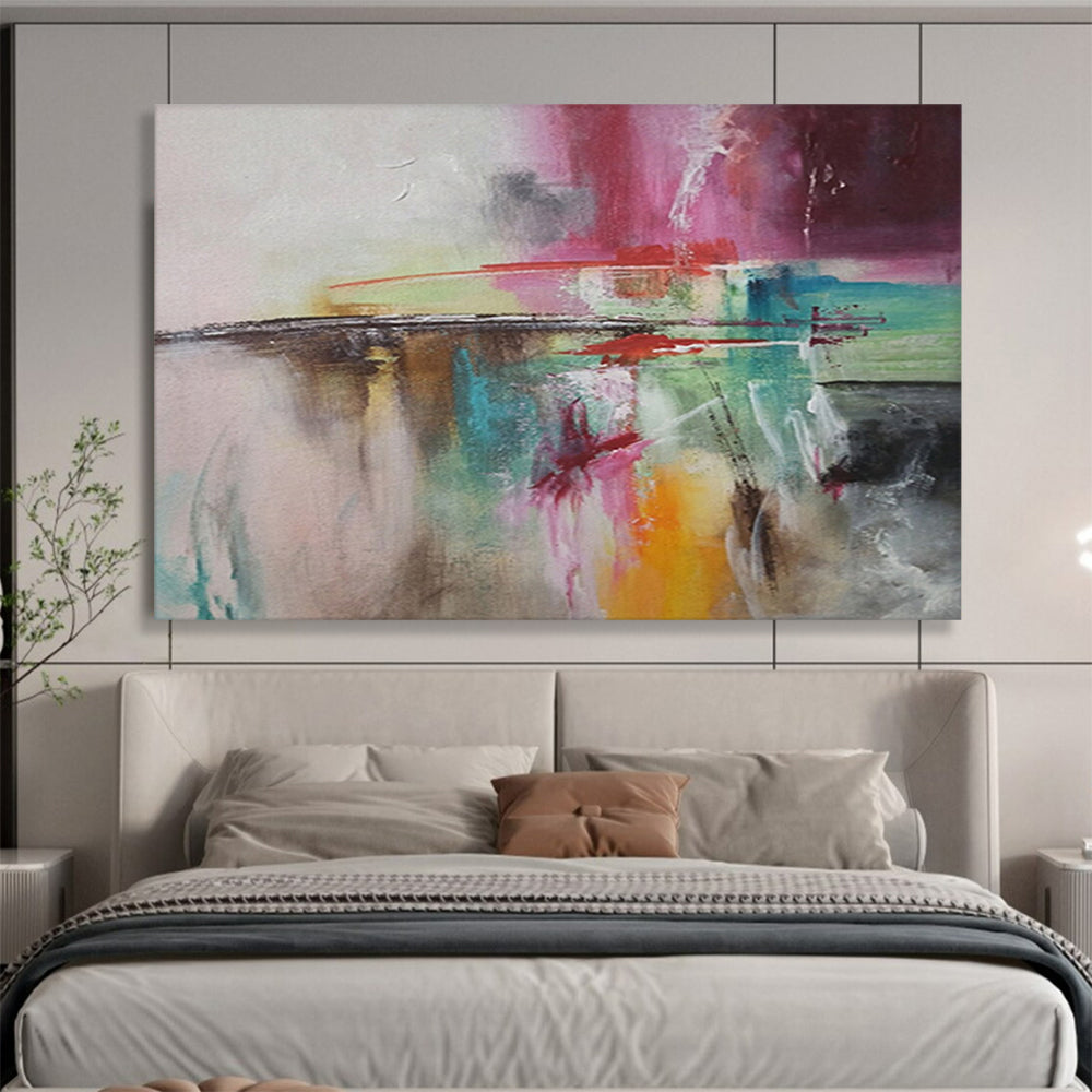 “Colorful Abstract Fusion” - Abstract, Expressive - Styled Painting On Canvas DKS006