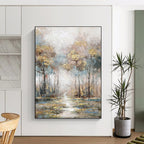 “Misty Forest Impressionist Style” - Impressionist - Inspired Landscape Painting On Canvas PT1433