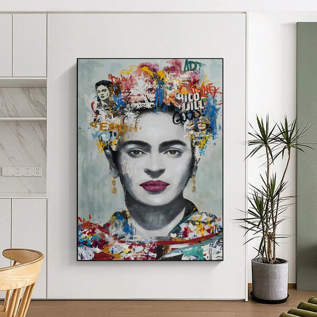 “Frida - Inspired Collage Portrait” - Mixed - Media Art On Canvas PT2184