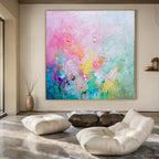 Pastel Palette, "Blush Blossom" – Impressionistic Abstract Painting On Canvas PS1026