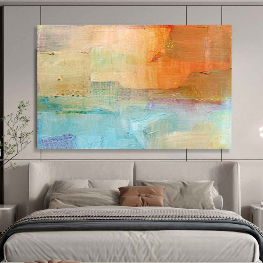 “Color - blend Abstract” - Soft - toned Abstract Painting On Canvas DKS401