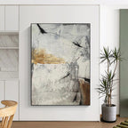 “Grey and Brown Abstract Textures” - Industrial Abstract Painting On Canvas DS338
