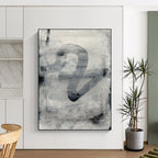 “Monochrome Abstract Flow” - Black & White Dynamic Forms Painting On Canvas DS189