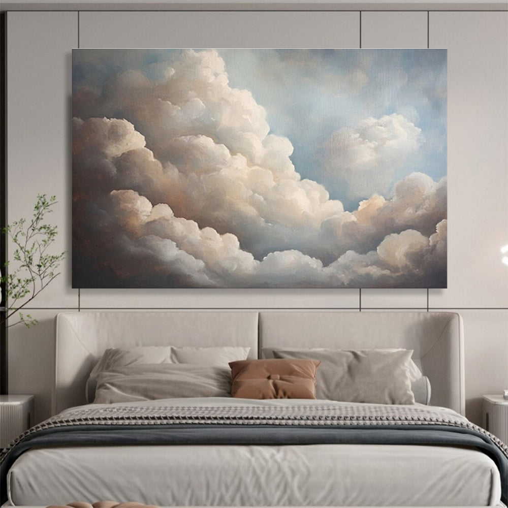“Fluffy Clouds in Blue Sky” Landscape Painting On Canvas DKS182