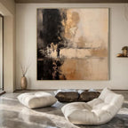 Muted Tones Abstract Landscape - Softly Blended Earthy Shades Painting On Canvas PS1217