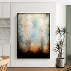 “Blue - Beige Mist” - Abstract Landscape Painting On Canvas PT2324