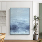 “Soft Blue Hues: Ethereal Landscape” - Serene Impressionistic Art On Canvas PT0968