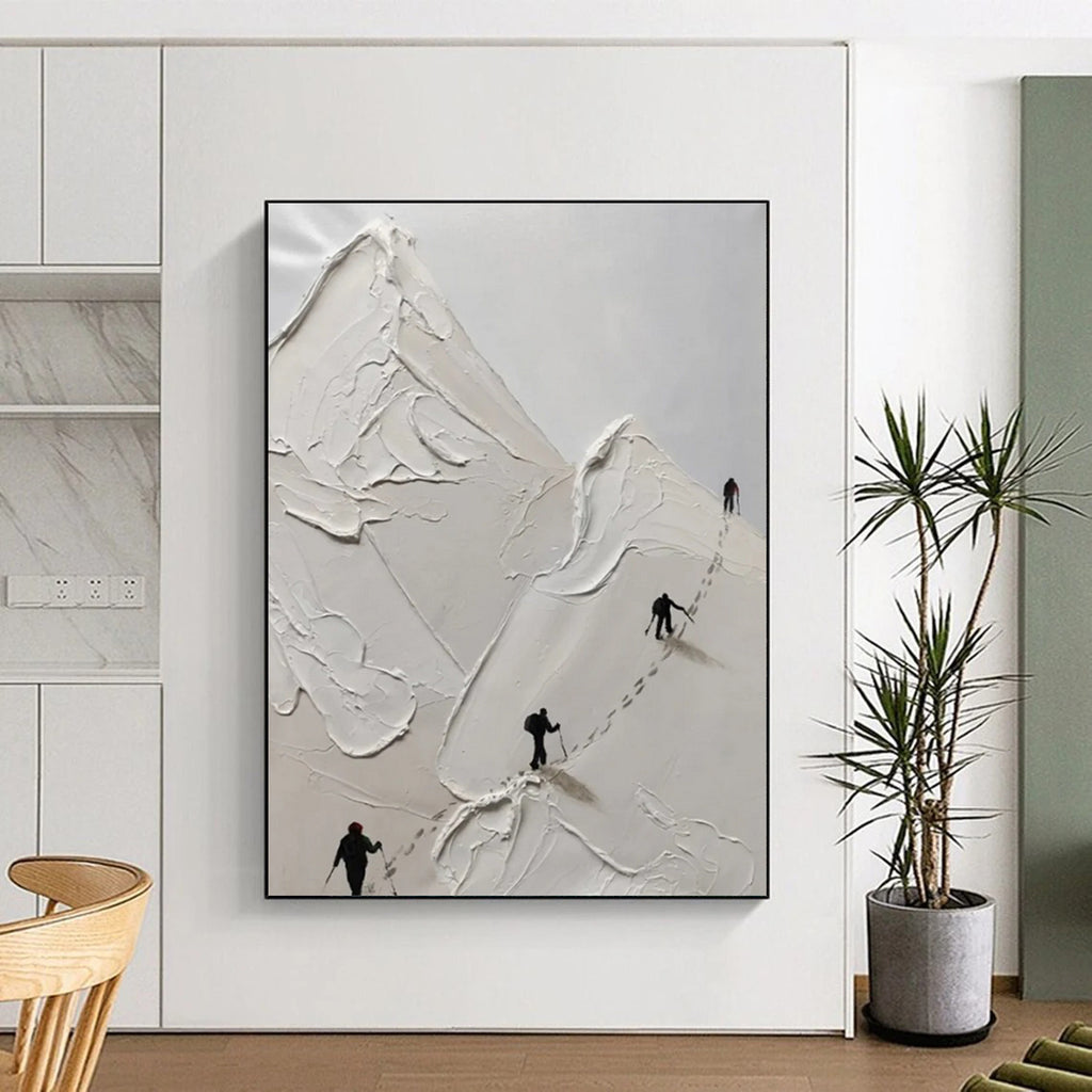 “Textured Mountain Climbers” - Inspirational Figurative Painting On Canvas DS317