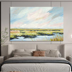 Marshland Skies - Marsh Landscape Oil Painting, Fit for Office & Conservatory DKS664