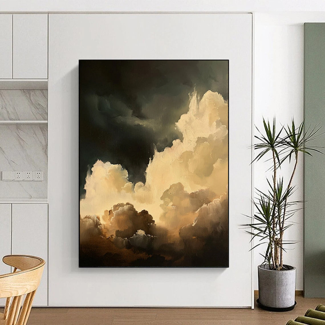 “Dark - Light Moody Clouds” - Romantic Sky Painting On Canvas DS022
