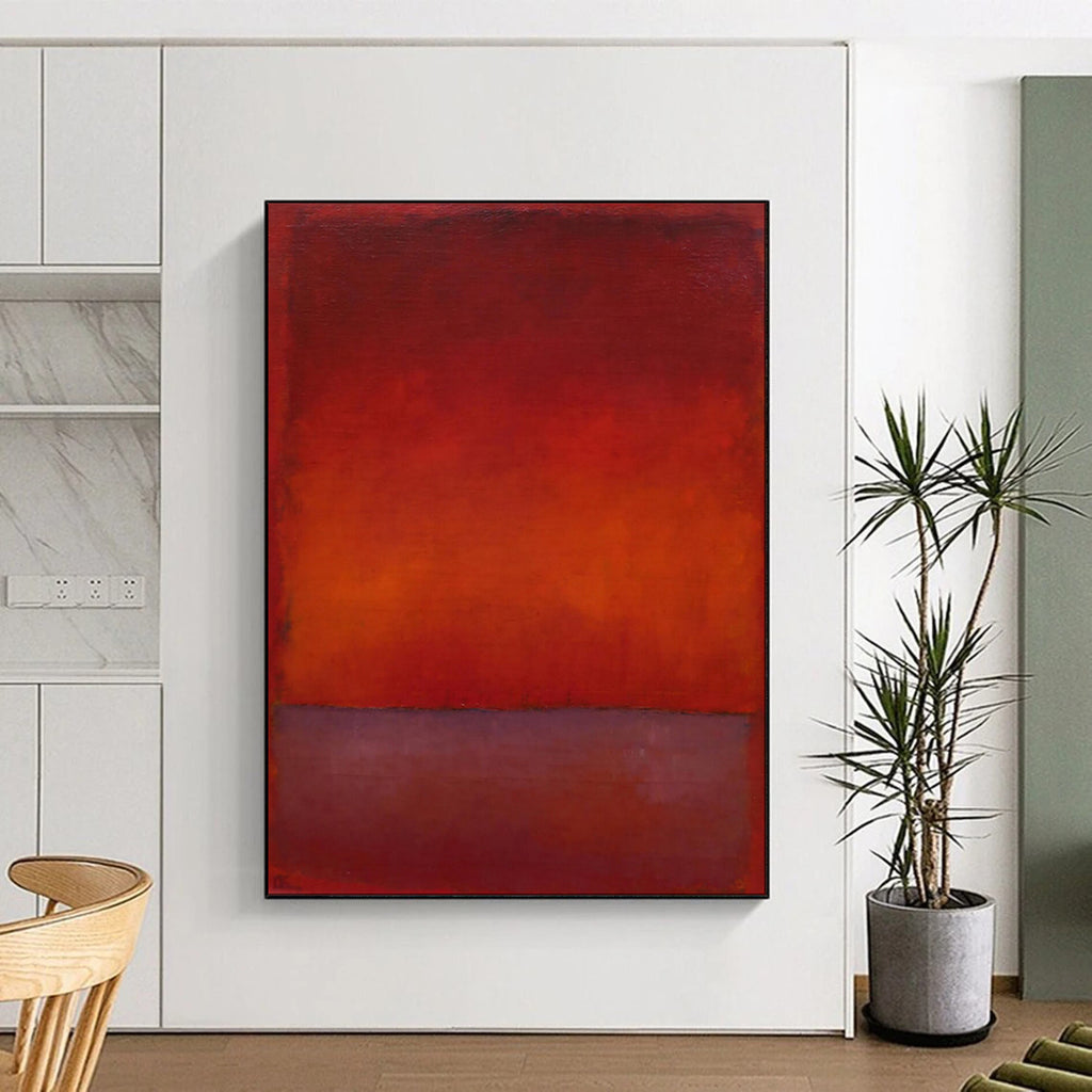 “Red - Orange Gradient Abstract” - Color - Field Painting On Canvas PT1946