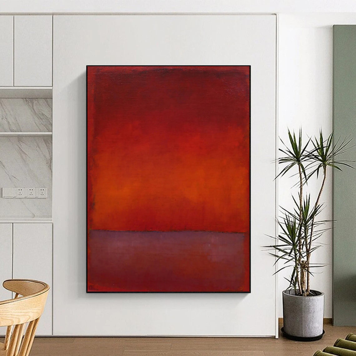 “Red - Orange Gradient Abstract” - Color - Field Painting On Canvas PT1946