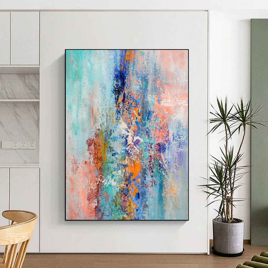 “Colorful Abstract Cascade” - Abstract Expressionist Painting On Canvas PS0013