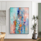 “Colorful Abstract Cascade” - Abstract Expressionist Painting On Canvas PS0013
