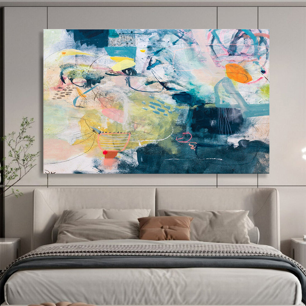 Colorful Abstract with Various Elements Painting On Canvas DKS076