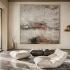 Gray and Brown Textured, "Earthy Memories" – Textured Abstract Painting On Canvas PS0967