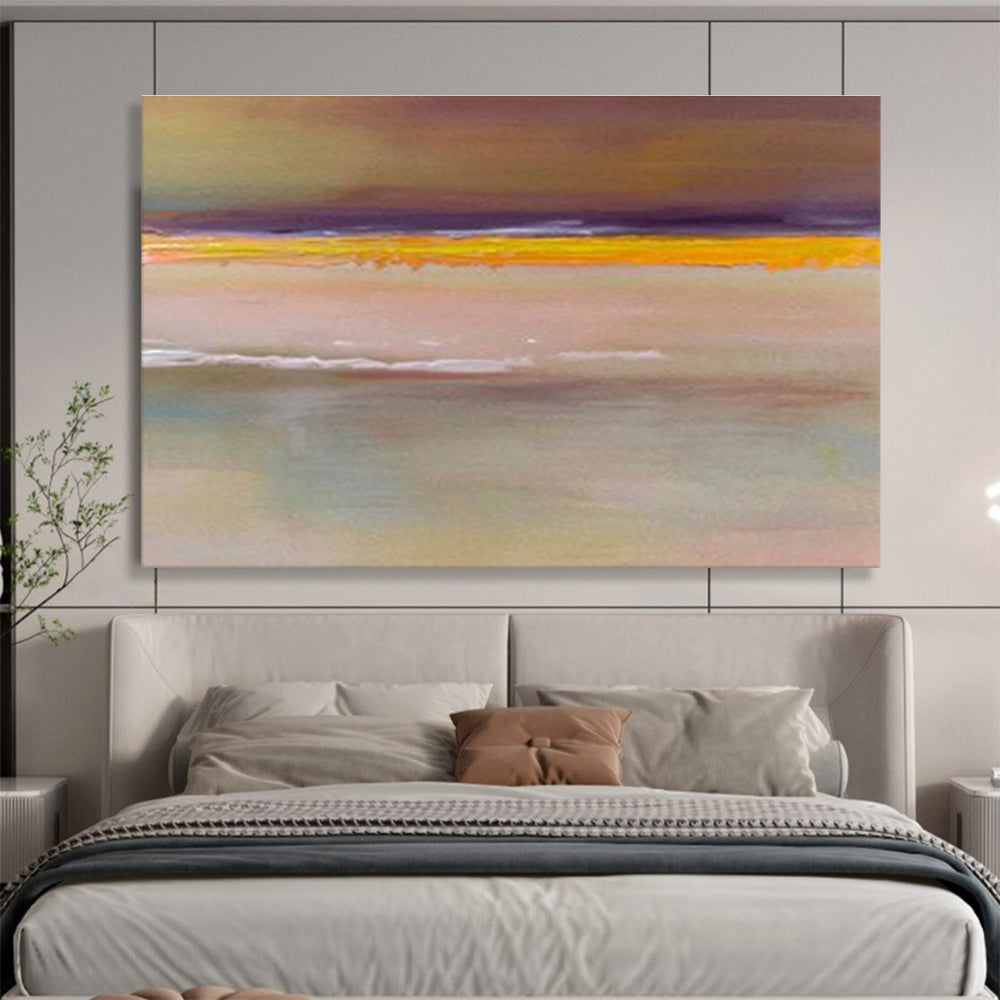 Minimalist Color Block Horizon - Simplistic Landscape Painting On Canvas DKS373