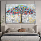 “Colorful Blossom Tree” - Impasto Oil Painting on Canvas PT1514