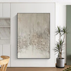 Gray Textured Minimalist "Concrete Silence" Painting On Canvas PS0856