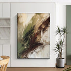 Green - Brown Abstract Earth Tones Painting On Canvas DS118