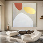 Terracotta, Gold, and White, "Elegant Simplicity" – Minimalist Abstract Painting On Canvas PS0996
