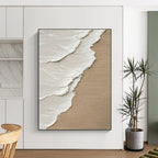 “Creamy Textures on Wood - Tone” - Neutral Hues, Layered Abstract Painting On Canvas PT1476