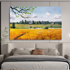 “Sunny Rural Field” - Realistic Landscape Painting On Canvas PT208