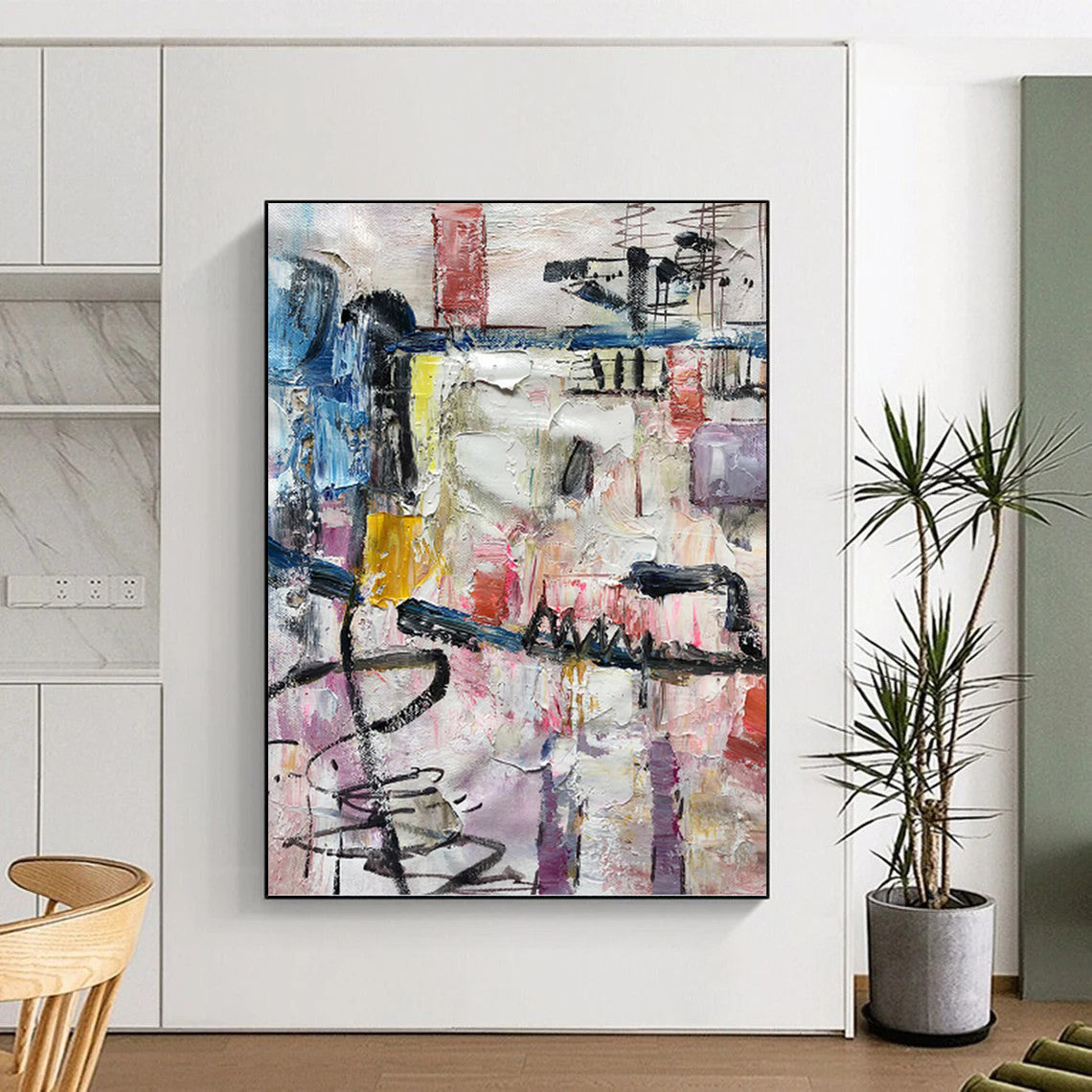“Colorful Abstract Chaos” - Abstract Expressionist Painting On Canvas PT1268