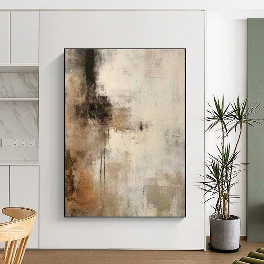 “Softly Textured Abstract in Earthy Tones” - Textured Abstract Painting On Canvas PS0249