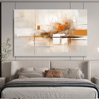“Light Orange and Beige Abstract Lines” - Minimalist Abstract Painting On Canvas PT097