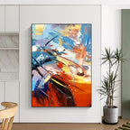 “Vibrant Color - Splash Abstract Composition” - Dynamic Abstract Painting On Canvas PS0317