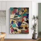 “Vibrant Color Blocks Abstract” - Multicolor Abstract Expressionist Painting On Canvas PS0727