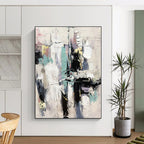 “Pastel - Toned Abstract Urban Layers” - Soft Abstract Painting On Canvas PS0319