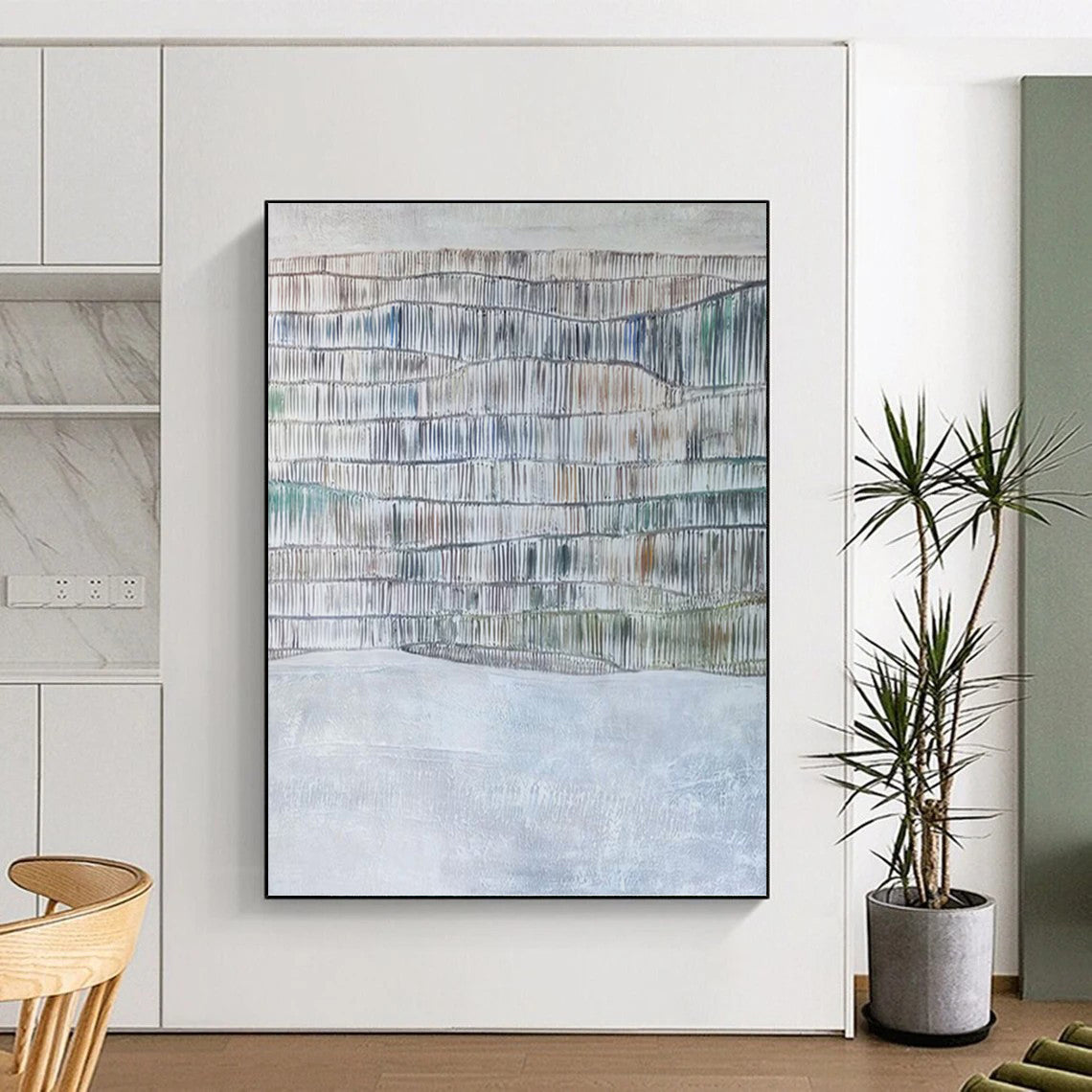 “Color - Infused Textured Layers” - Mixed - Media Abstract Painting On Canvas PT1043