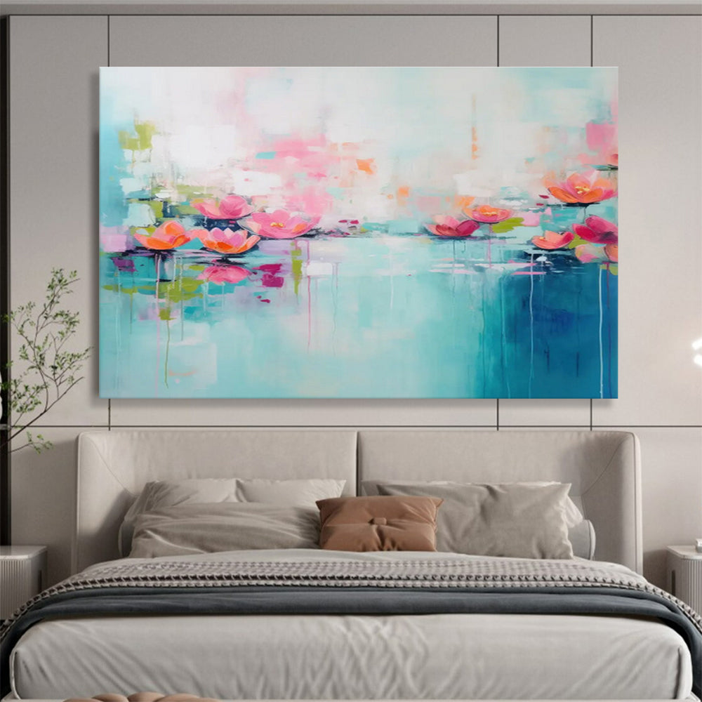 “Impressionistic Water Lily Dream” - Abstract Floral Painting On Canvas DKS493