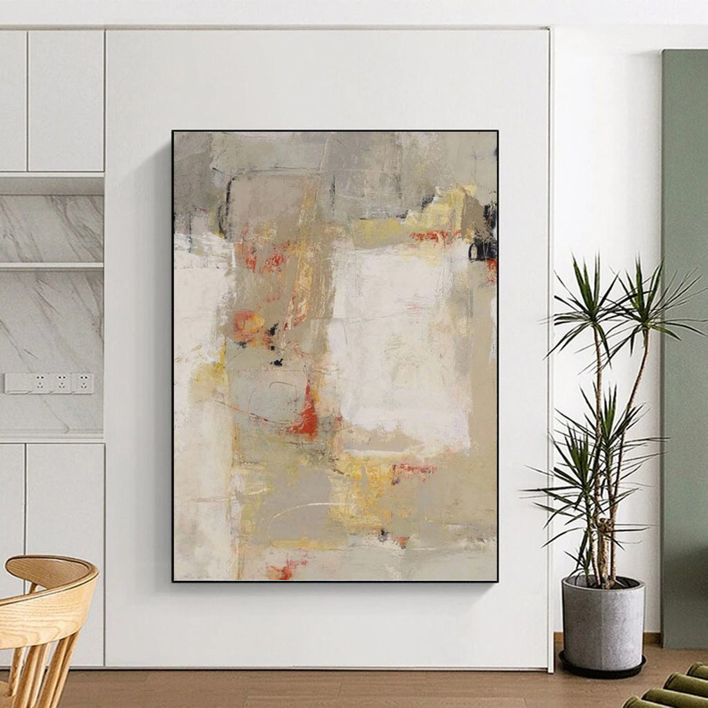 “Neutral Tones Abstract” Painting On Canvas PT1450