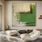 Green, Gray, Beige with Abstract Forms "Nature's Abstraction" Abstract Painting On Canvas PS1297