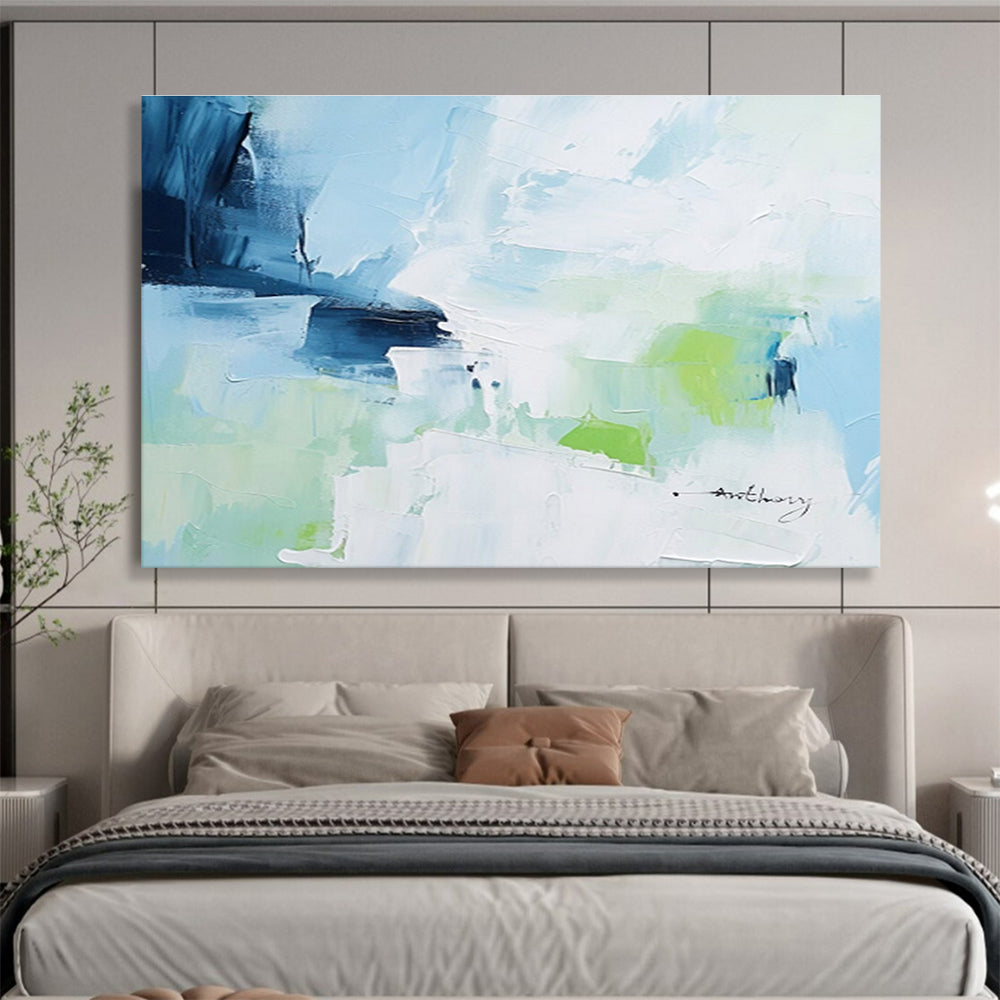 “Blue - Green Abstract Serenity” Painting On Canvas DKS308