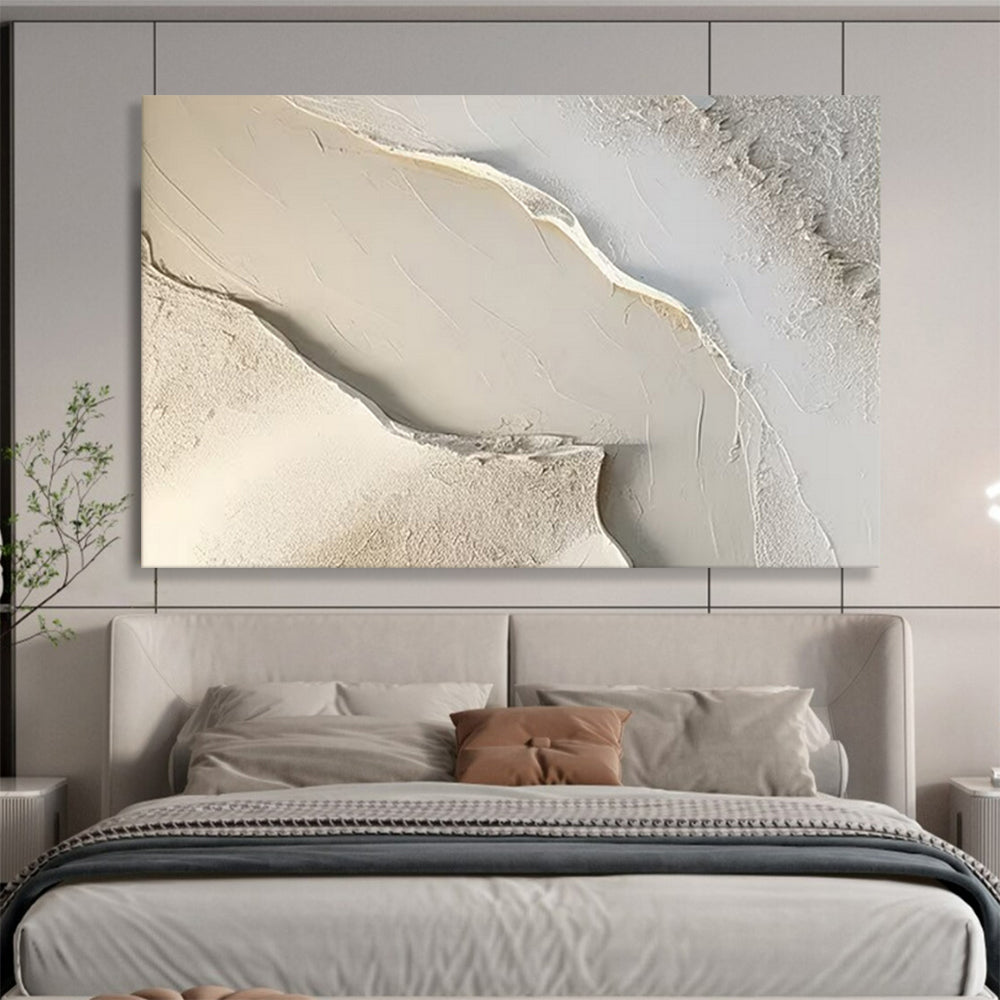 “Subtle Textured Abstraction” - Minimalist Plaster - like Painting on Canvas PT1512